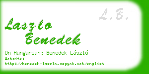 laszlo benedek business card