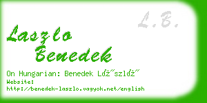 laszlo benedek business card